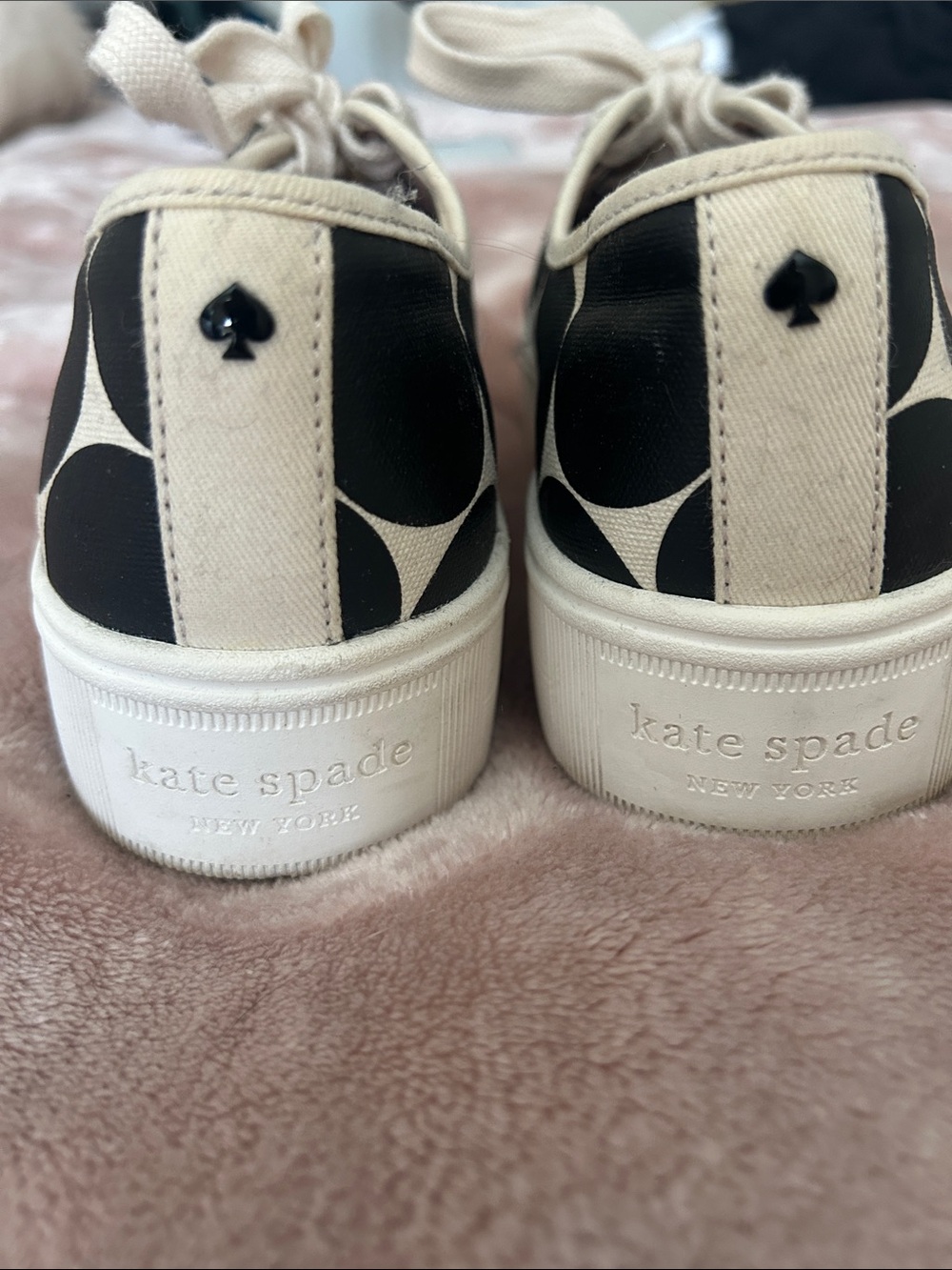 kate spade Black and Cream Polka Dot Lace-Up Sneakers - Picture 5 of 5